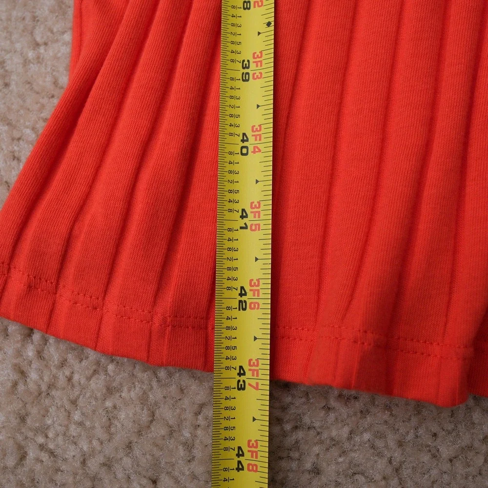 Madison + Hudson Orange Ribbed Knit Button Side Midi Dress Medium New No Tag